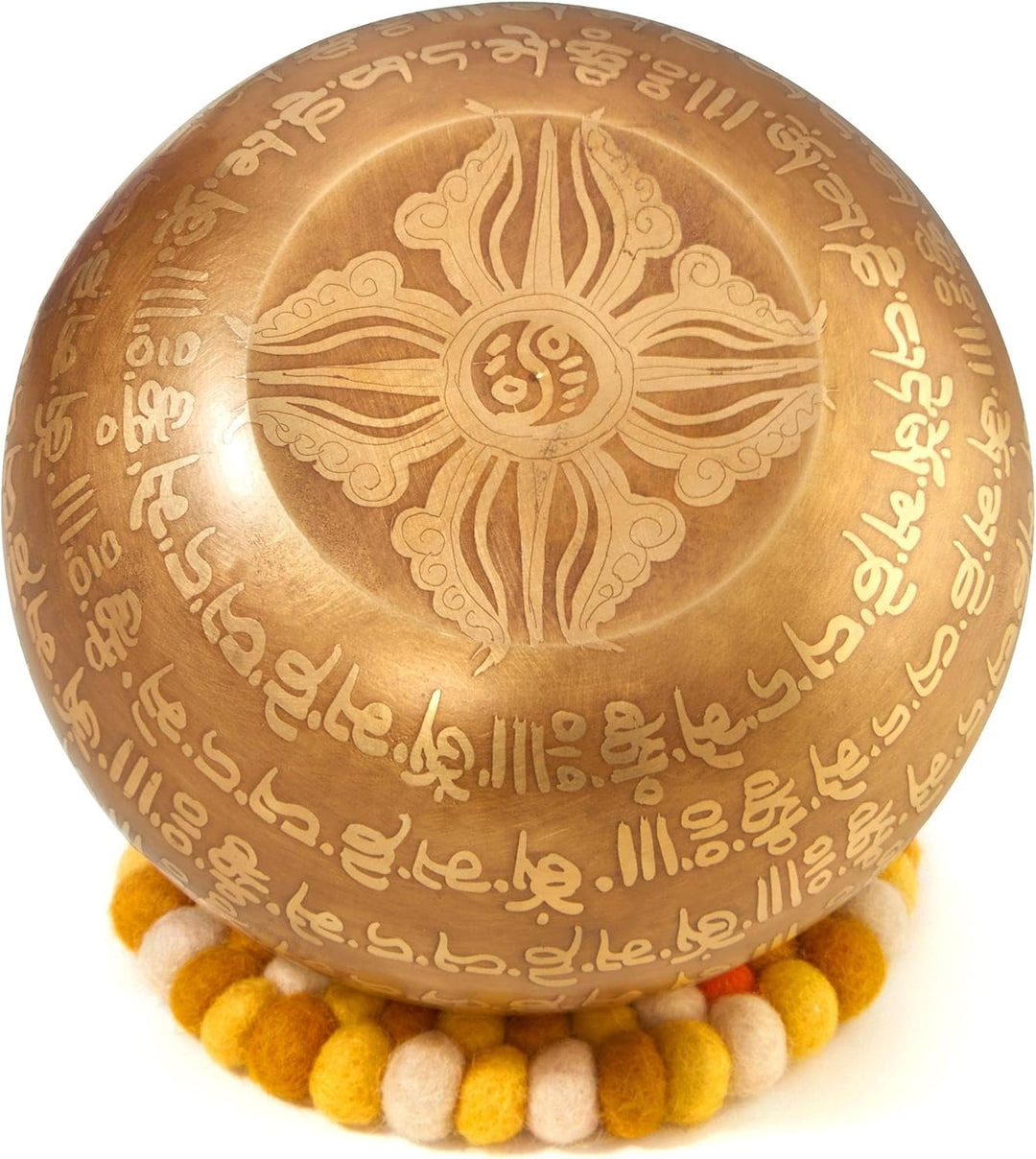 XXL Klangschale 800g - 15cm. Grosse Tibetische Klangschalen Set mit Klöppel und Klangschalenkissen i