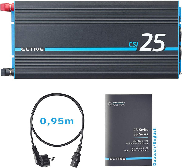 ECTIVE Reiner Sinus Wechselrichter CSI 25-2500W, 24V auf 230V, USB, USV Funktion, Überhitzungsschutz