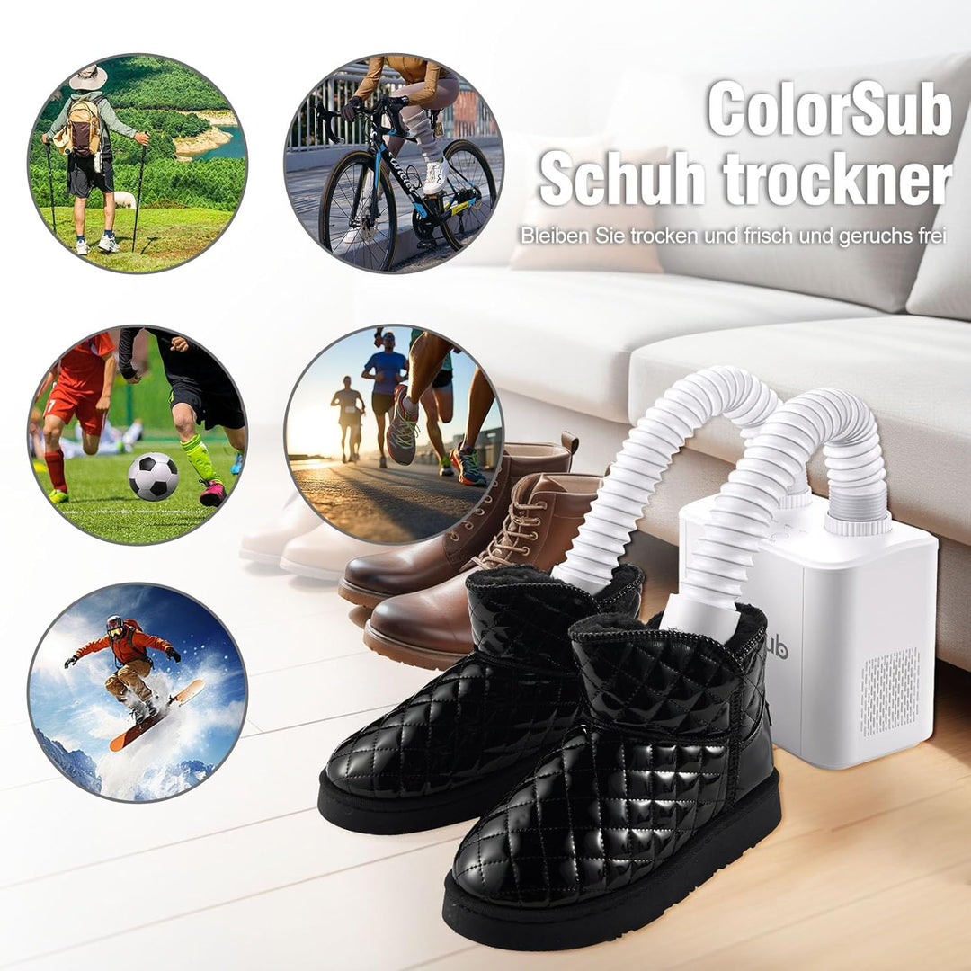 ColorSub Schuhtrockner Elektrisch 4 Heizstufen, Trockene Schuhe und Geruchs entfernung, regnerischen