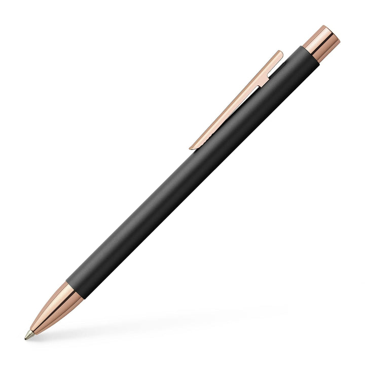 Faber-Castell 343120 - Kugelschreiber Neo Slim Metall, Minenstärke M, schwarz mit rosegold Kugelschr