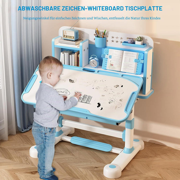 Kinder-Schreibtisch- und Stuhl-Set, Kinderschreibtische, Jungen-Mädchen-Schreibtisch für Kinderzimme