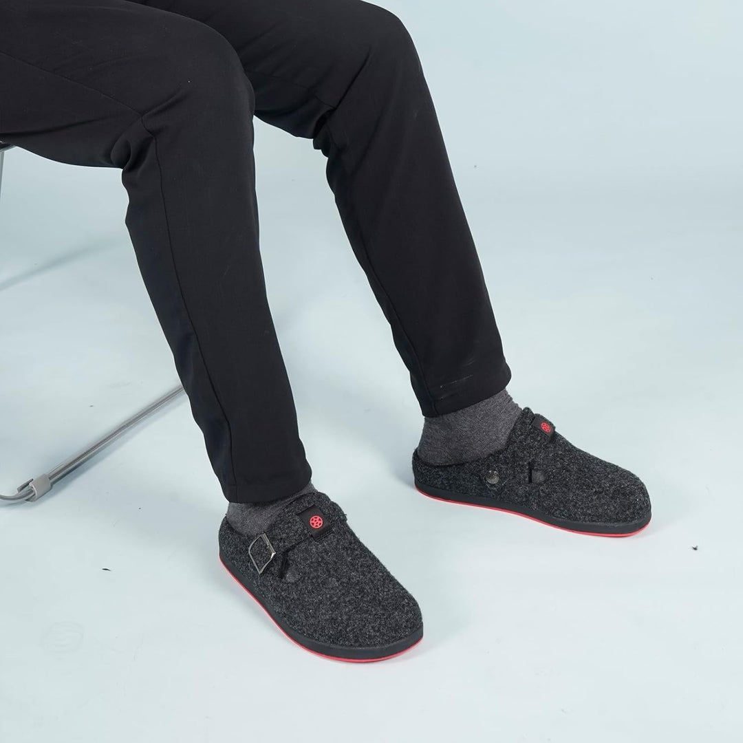 Gaatpot Filzclog Winter Hausschuhe Warme Pantoffeln für Damen Herren,Gr.36-46 38 EU Schwarz A, 38 EU