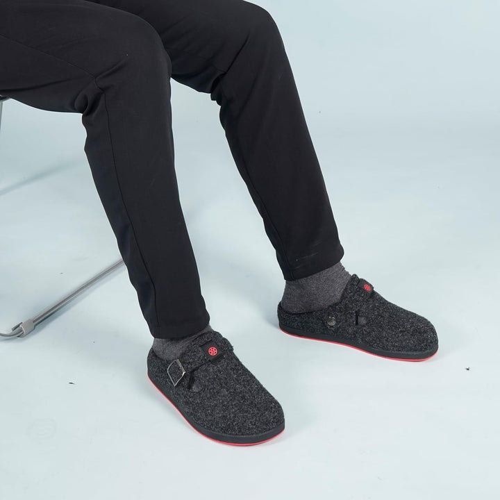 Gaatpot Filzclog Winter Hausschuhe Warme Pantoffeln für Damen Herren,Gr.36-46 38 EU Schwarz A, 38 EU