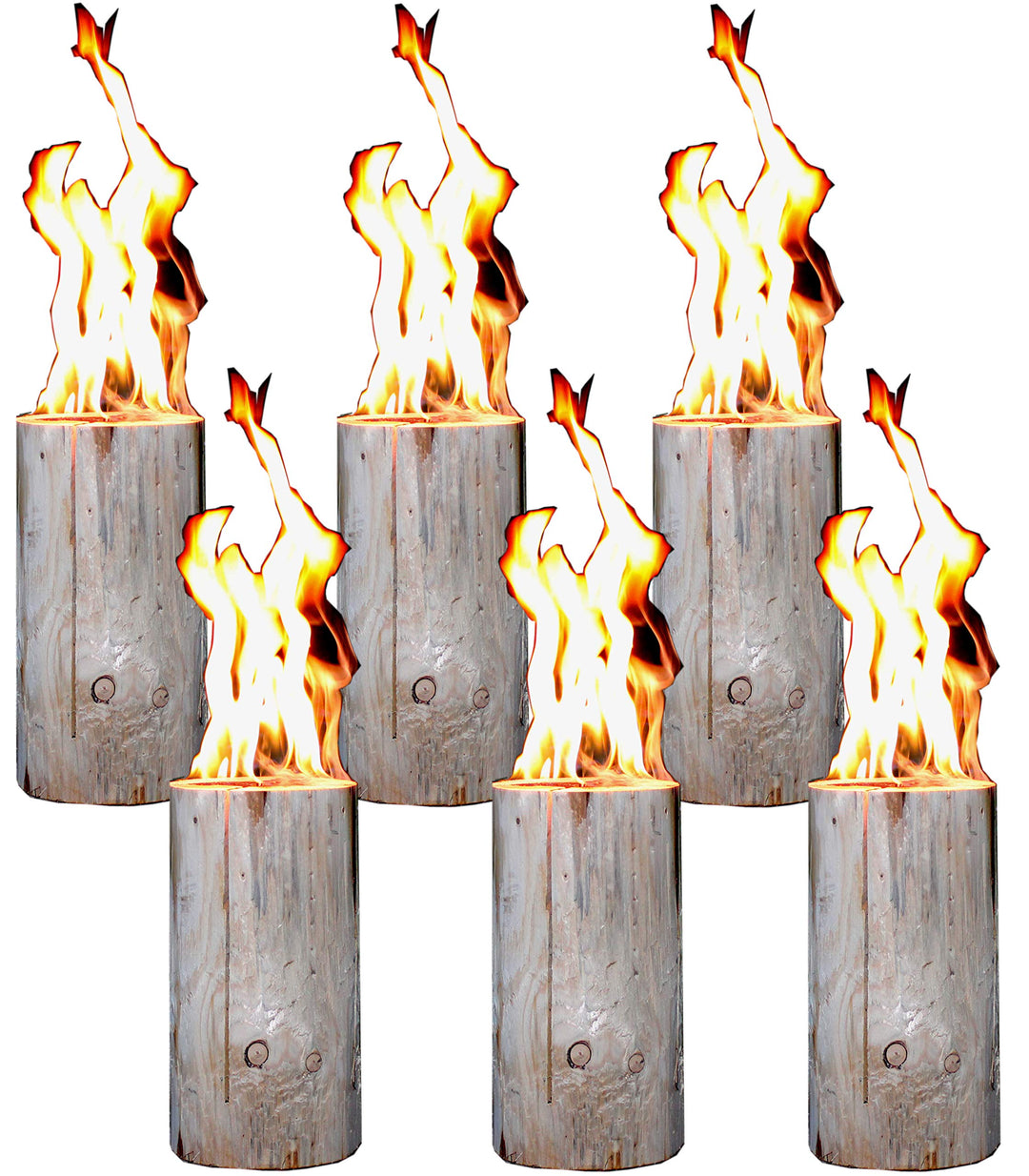 Hoyo Technology GmbH Schwedenfeuer 6 Stück Baumfackel Finnenfackel Gartenfackel Fackel H 35 cm D 14-