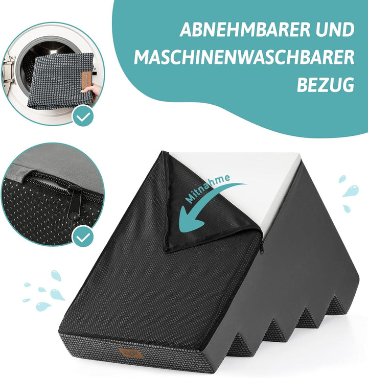 Hundetreppe für Kleine Hunde, 5 Stufen Breiter Haustiertreppe für Bett Couch Auto, 60cm Hoch Hochdic