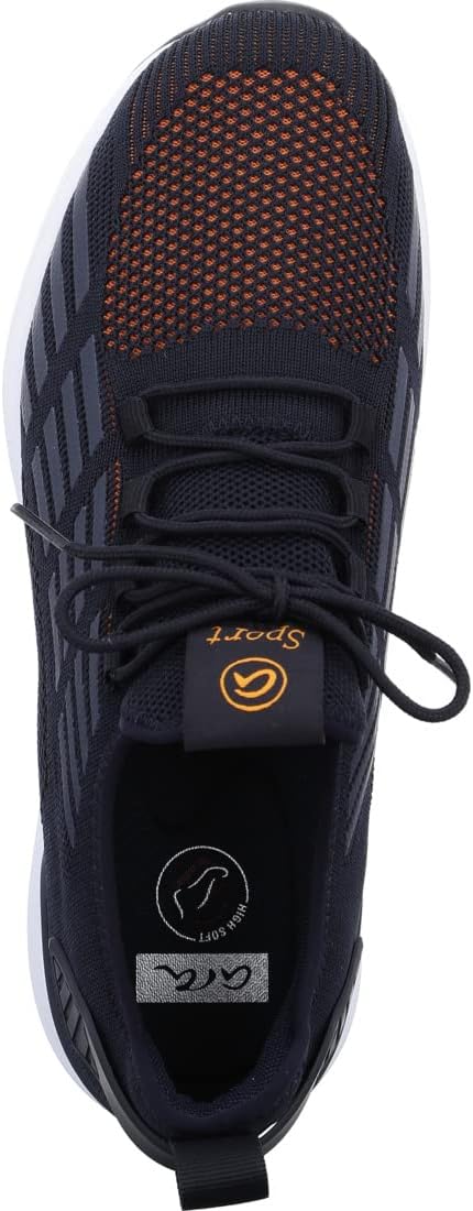ARA Herren Chicago Sneaker 40 EU Blue Orange, 40 EU Blue Orange