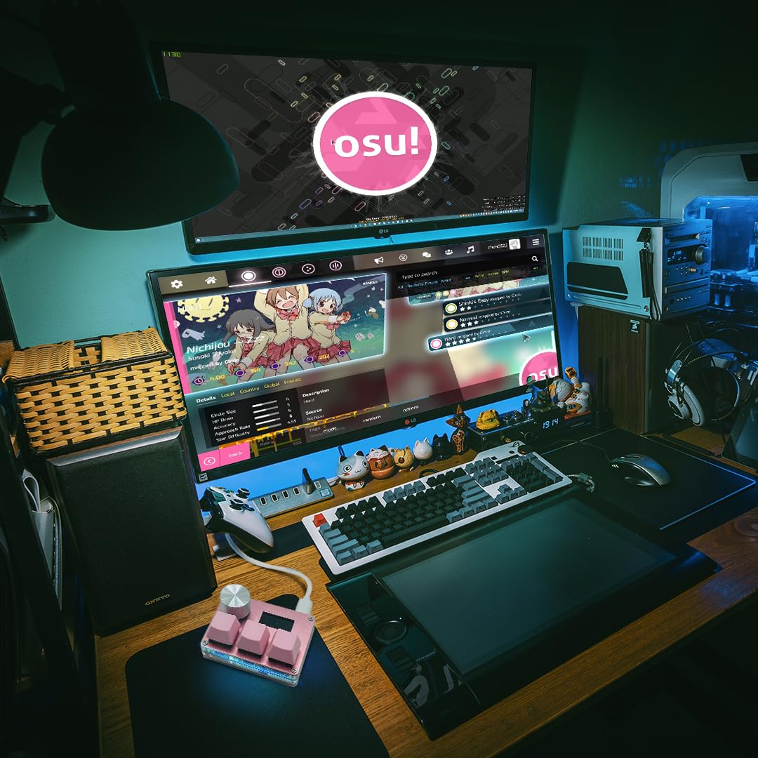 SayoDevice O3C OSU Tastatur, Schnellauslöser Mit Hall-Schalter, Magnetische Lineare Schalter, Knopf