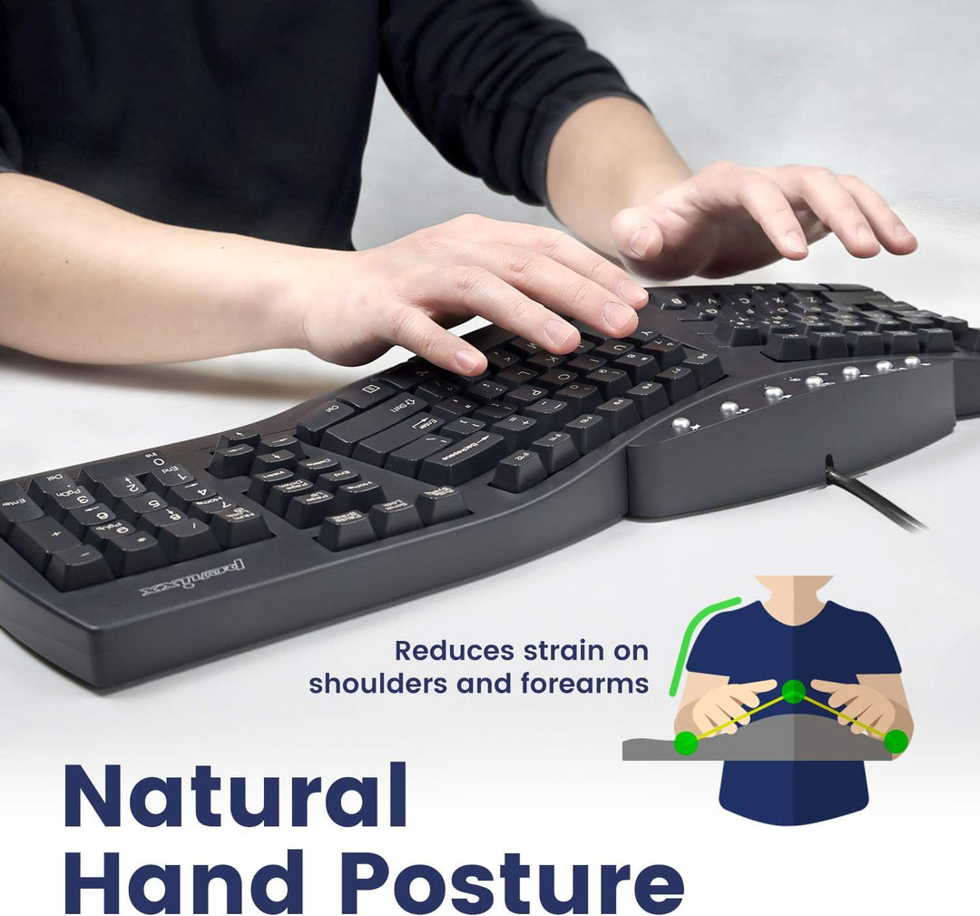 Perixx Periboard-512 Ergonomische Geteilte Tastatur, Natürliches ergonomsiches Design, 485 x 236 x 4