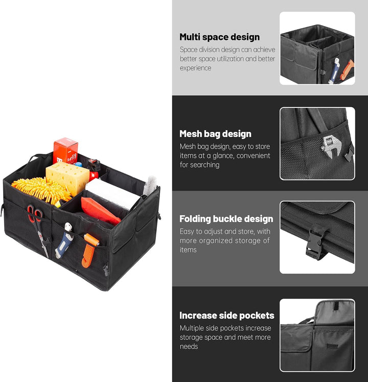 Kofferraum-Organizer 56L, Auto-Kofferraumtasche, Grosskapazitäts-Kofferraumtasche, Wasserdichte & Ab