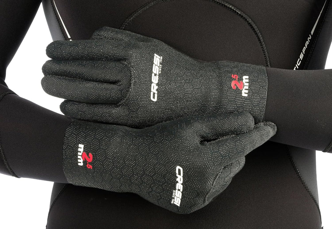 Cressi High Stretch Gloves -Unisex 5-Finger-Tauchhandschuhe aus Weichem, Einfach Gefüttertem, Hochfe
