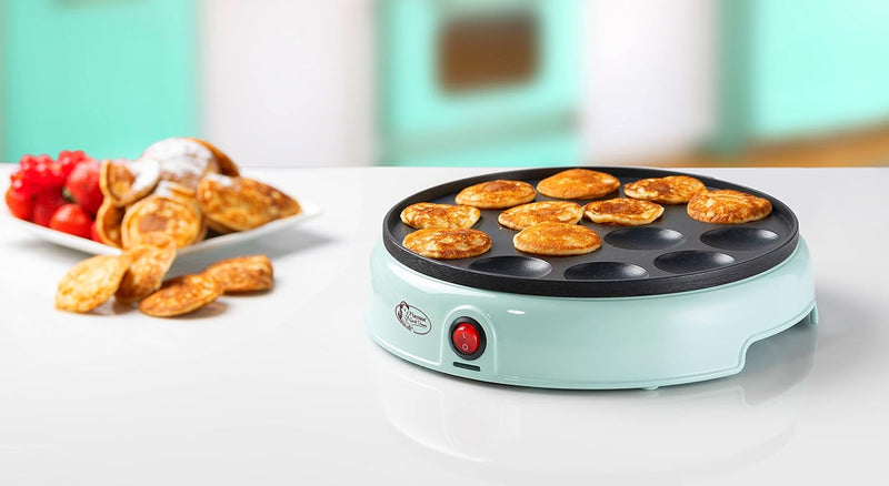 Bestron Poffertjes Maker im Retro Design, Mini Crepe&