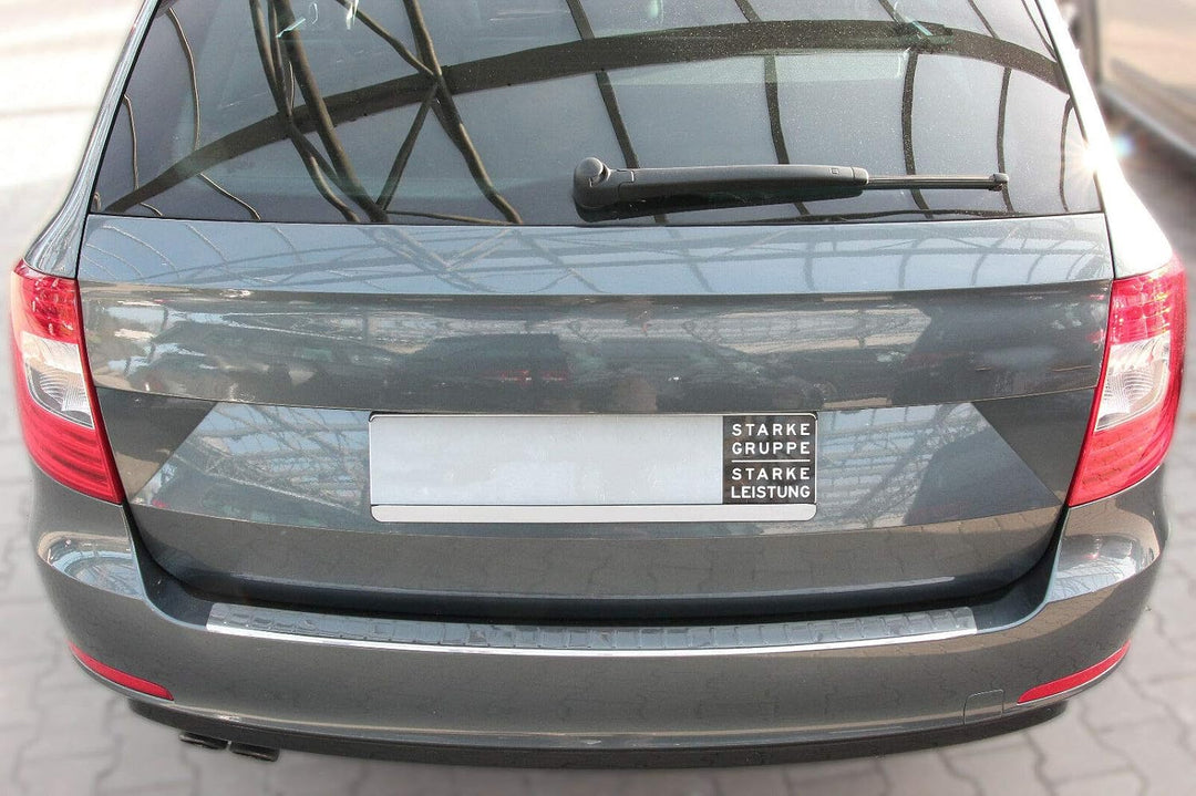 RECAMBO Ladekantenschutz Edelstahl kompatibel für Skoda SUPERB II Kombi, 2010-2015 - Hochglanz polie