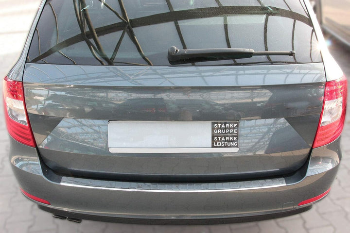RECAMBO Ladekantenschutz Edelstahl kompatibel für Skoda SUPERB II Kombi, 2010-2015 - Hochglanz polie