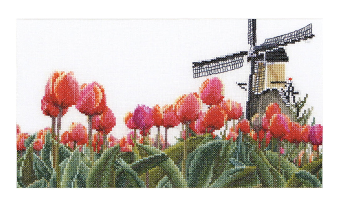 Thea Gouverneur - Kreuzstich-Set - Tulpenfelder - Leinen - 36 Count - Für Erwachsene - 473