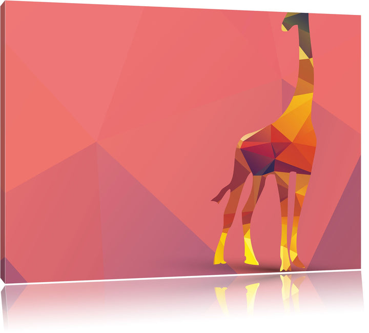 Pixxprint anmutige Vector Giraffe als Leinwandbild/Grösse: 100x70 cm/Wandbild/Kunstdruck/fertig besp