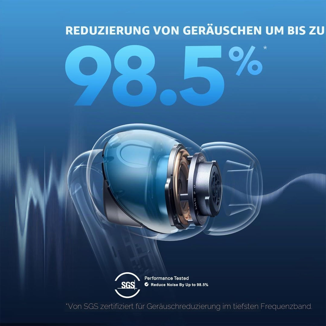 soundcore by Anker Liberty 4 NC Bluetooth-Kopfhörer mit Geräuschunterdrückung, 98,5% Noise Cancellin