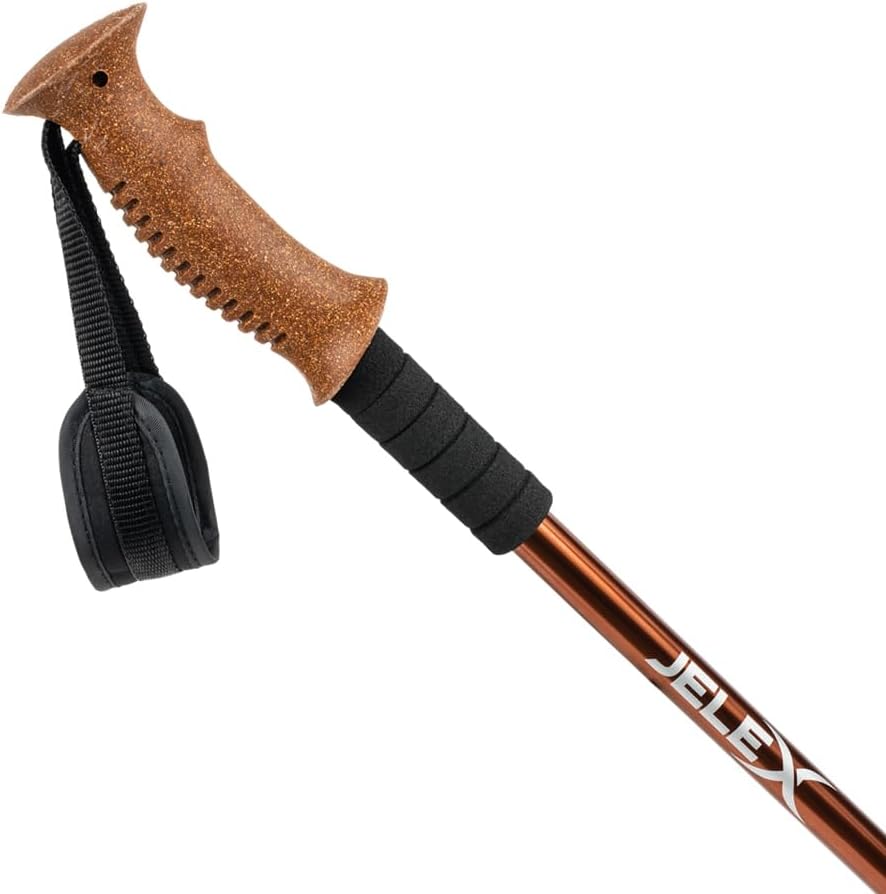 JELEX Nature Teleskop Walking Stöcke für Nordic Walking verstellbar, inkl. diverser Aufsätze für Out