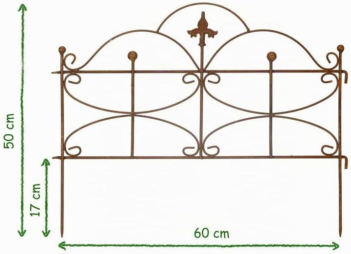 Gerry Beetzaun Gartenzaun Zaun Zaunelement Rankhilfe Metall Eisen Rost Schmetterling 46cm hoch x 60c