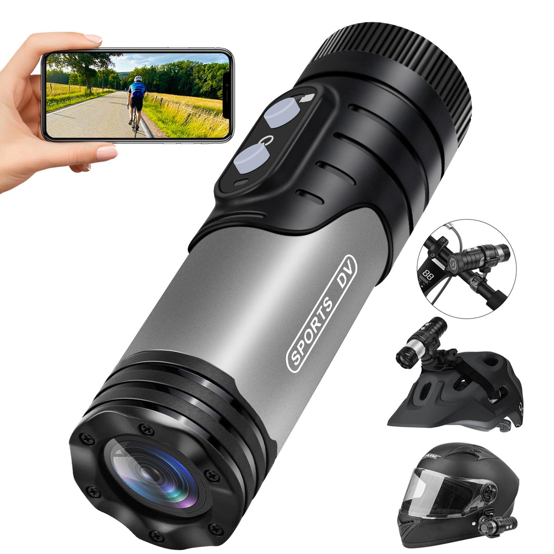 Nisanuki Action Cam, 1080P HD Mini Kamera Helmkamera 120° Weitwinkel Action Wasserdicht Sportkamera