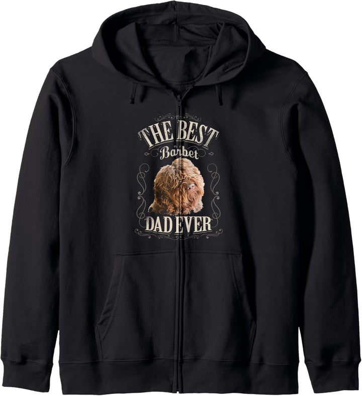Best Barbet Dad Ever French Water Dog Vintage Geschenke Mann Kapuzenjacke