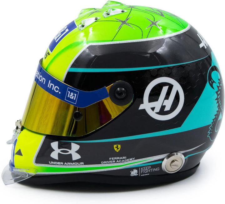 Mini Helmet MKS-MH-2-2022 Miniaturauto aus der Kollektion, Yellow/Green/Black