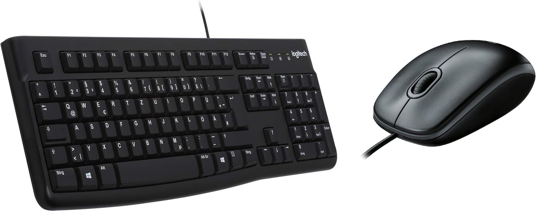 Logitech B100 Maus mit Kabel, USB-Anschluss, 800 DPI Optischer Sensor, 3 Tasten, Für Links- und Rech