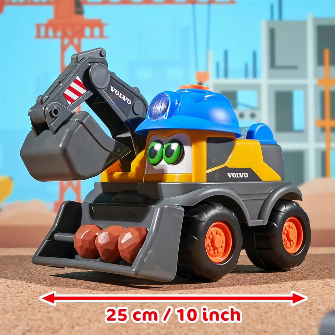 Dickie Toys ABC - Bagger-Fahrzeug Danny Digger (25 cm) für Kinder ab 2 Jahre - motorisiertes Volvo B