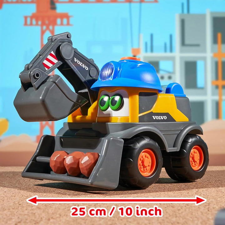 Dickie Toys ABC - Bagger-Fahrzeug Danny Digger (25 cm) für Kinder ab 2 Jahre - motorisiertes Volvo B