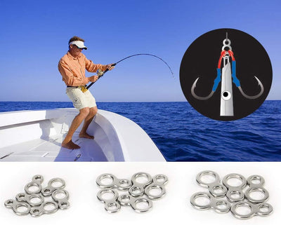 Demeras Angeln Split Rings Angeln Abbildung 8 Ringe 60 St¨¹ck Edelstahl Solid Fishing Abbildung 8 Ji