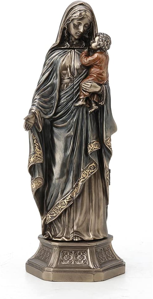 Veronese Design 19,5 cm hohe Madonna und Jesuskind, Triptychon, religiöses Dekor, Geschenk, kaltgego