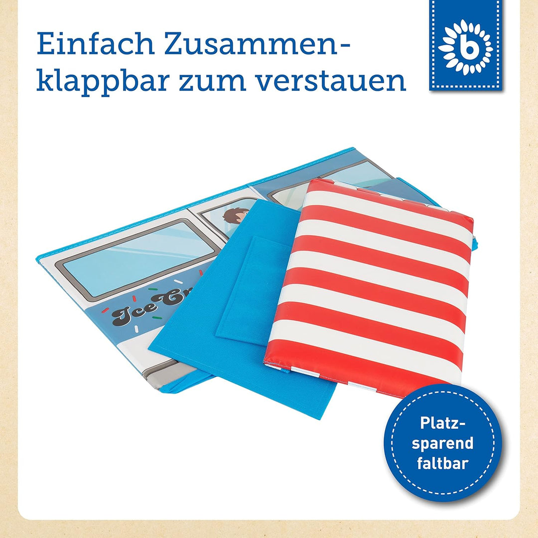 Bieco Aufbewahrungsbox mit Deckel Kinder Icecream, faltbar, Sitzhocker mit Sitzgelegenheit, und Pols