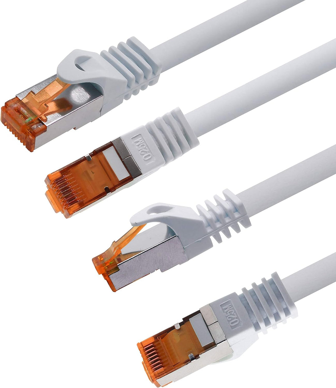 1aTTack.de 7,5m - Cat.7 Netzwerkkabel Weiss - 10 Stück Gigabit Ethernet LAN Kabel 10000 Mbit s Patch
