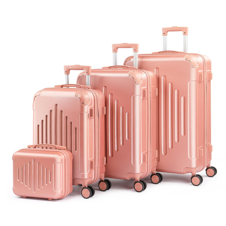 LALAHO Kofferset 4 teilig, Reisekoffer Set mit Kosmetikkoffer, Hartschalen Koffer Set aus ABS, Handg