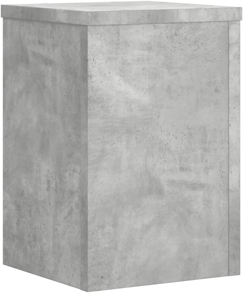 Pflanzenständer 2 STK. Betongrau 20x20x30 cm Holzwerkstoff Pflanzenregal, Blumenregal Indoor/Outdoor