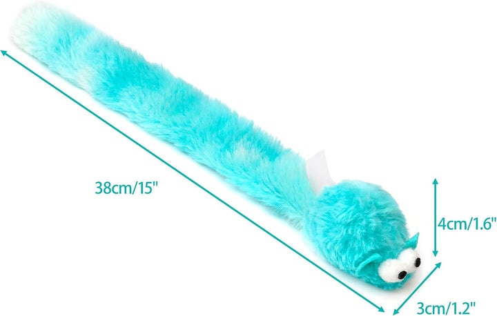 Chiwava 4 Packungen 15 Zoll Lange weiche Plüsch Katze spielt Mäuse mit Glocke Rascheln Ton Kleine Ma