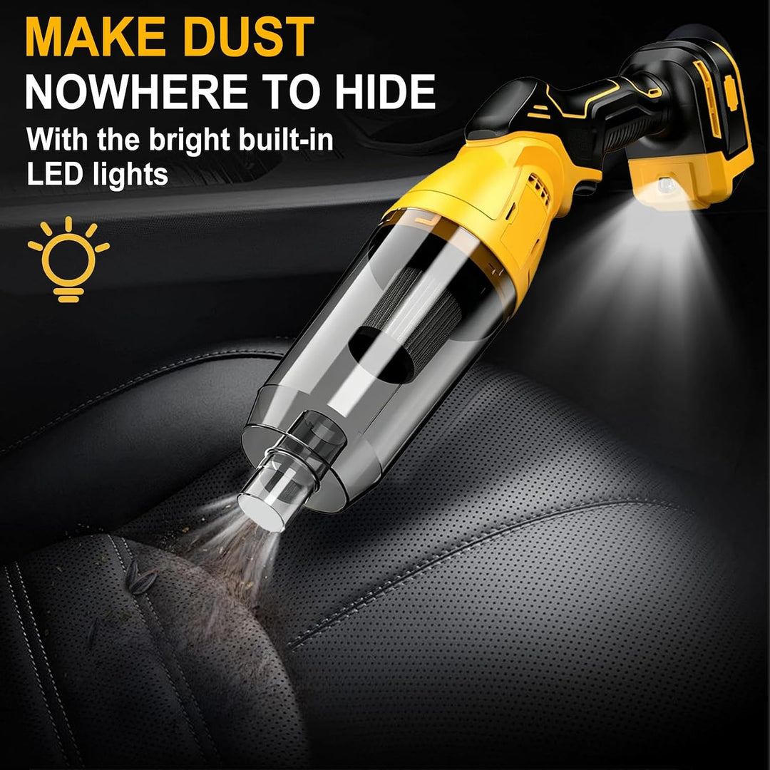 Akku Staubsauger kompatibel mit Dewalt 18V 20V,22000Pa Tragbar Handstaubsauger mit 4 Düsen und 600ml