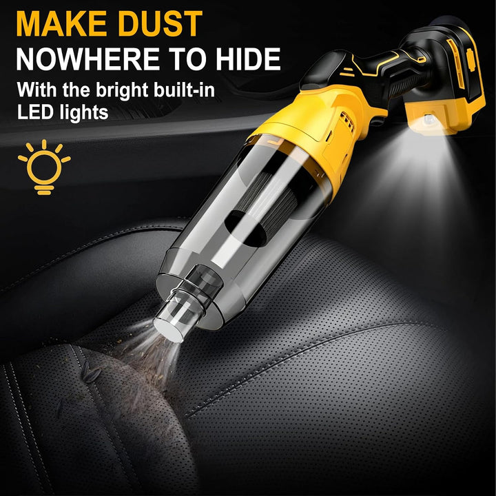 Akku Staubsauger kompatibel mit Dewalt 18V 20V,22000Pa Tragbar Handstaubsauger mit 4 Düsen und 600ml
