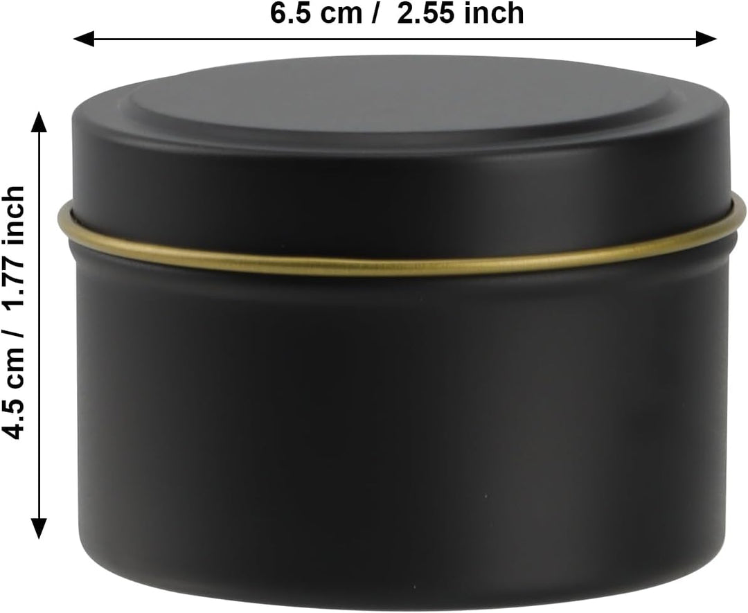 24 Stück Kerzendosen, 120ml Kerzenbehälter Metall, Runde Kerzengläser Klein, Schwarze Kerzengläser m