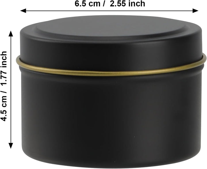 24 Stück Kerzendosen, 120ml Kerzenbehälter Metall, Runde Kerzengläser Klein, Schwarze Kerzengläser m