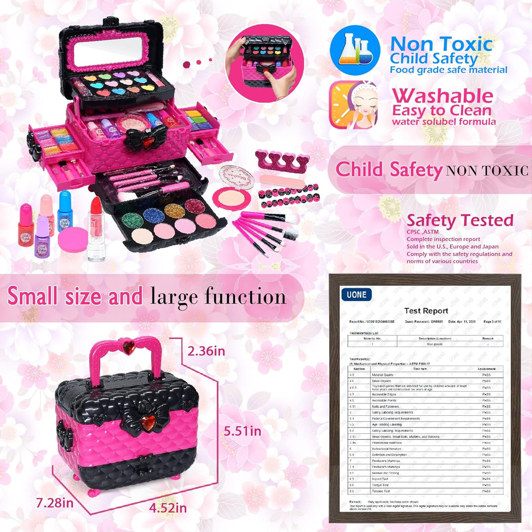 Kinderschminke Set Mädchen Schminkkoffer Mädchen - 57 PCS Waschbar Schminke Kinder Make Up Set Mädch