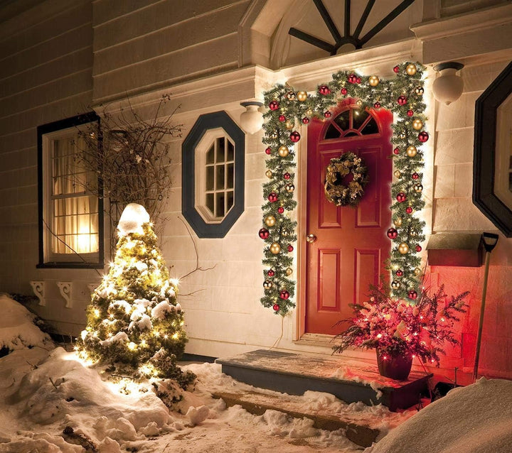 Bambelaa! Tannengirlande Grün Weihnachtsdeko Beleuchtet Künstlich Mit Lichterkette Weihnachten Dekor