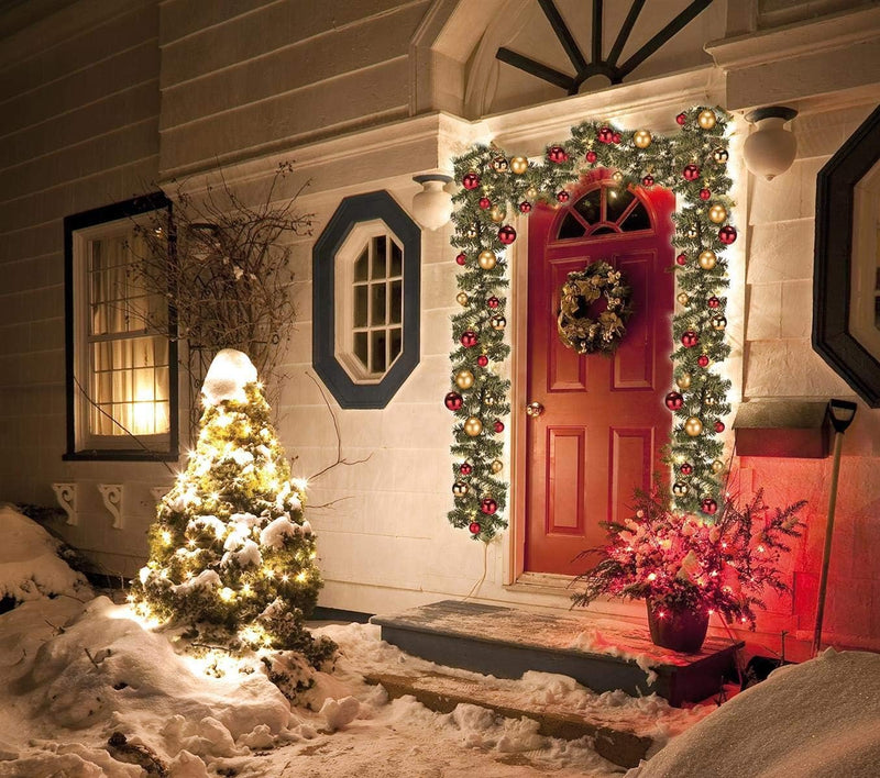 Bambelaa! Tannengirlande Grün Weihnachtsdeko Beleuchtet Künstlich Mit Lichterkette Weihnachten Dekor
