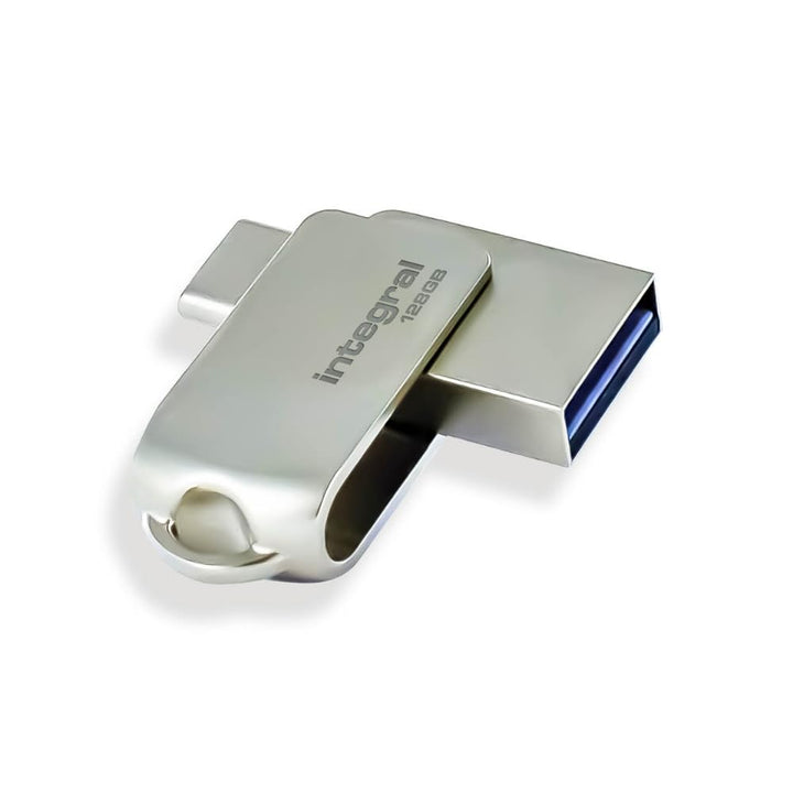 Integral 128GB 360-Dual USB 3.2 Gen 1 Typ A & USB-C Flash-Laufwerk - 5Gbps Übertragungen - Plug & Pl