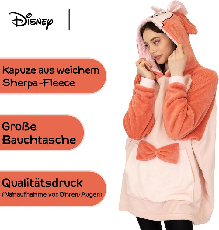 Disney Hoodie Damen Oversized Stitch Hoodie Übergrosser Flauschiger Kapuzenpullover - Lilo und Stitc
