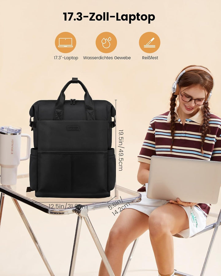 LOVEVOOK Rucksack Damen Laptop Rucksäcke mit Laptopfach 15.6 Zoll Schulrucksack Schultasche Backpack