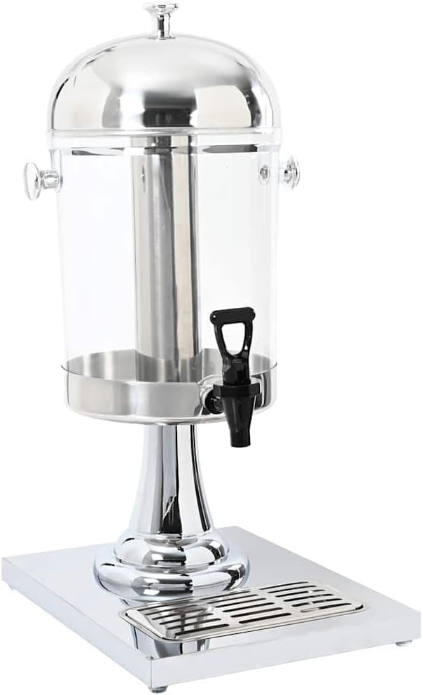 vidaXL Getränkespender Edelstahl 8L Saftspender Wasserspender Saft Dispenser 26.5 x 35 x 57 cm, 26.5