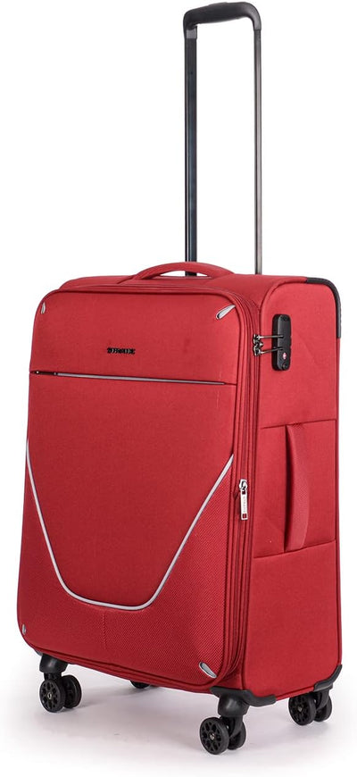 Stratic Strong Koffer Weichschale Reisekoffer Trolley Rollkoffer Handgepäck, TSA Kofferschloss, 4 Ro