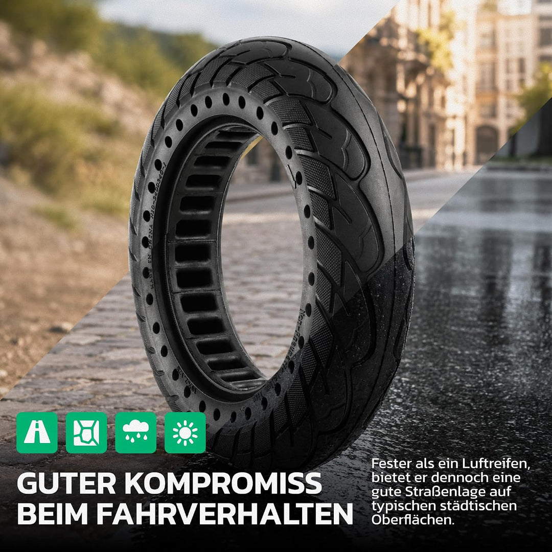MOOVMOOV Vollgummireifen 10x2.125 - Für Elektroroller Pure Air, SoFlow S06, Vivobike S2 & S3 Max, et