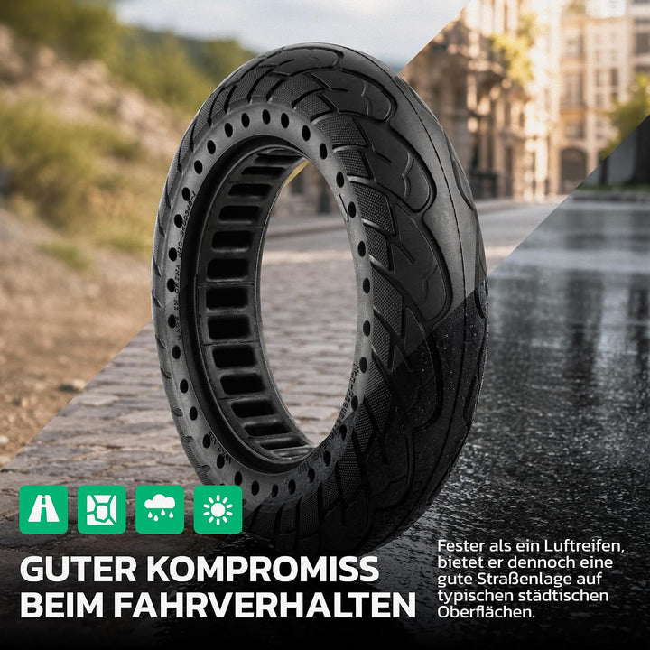 MOOVMOOV Vollgummireifen 10x2.125 - Für Elektroroller Pure Air, SoFlow S06, Vivobike S2 & S3 Max, et
