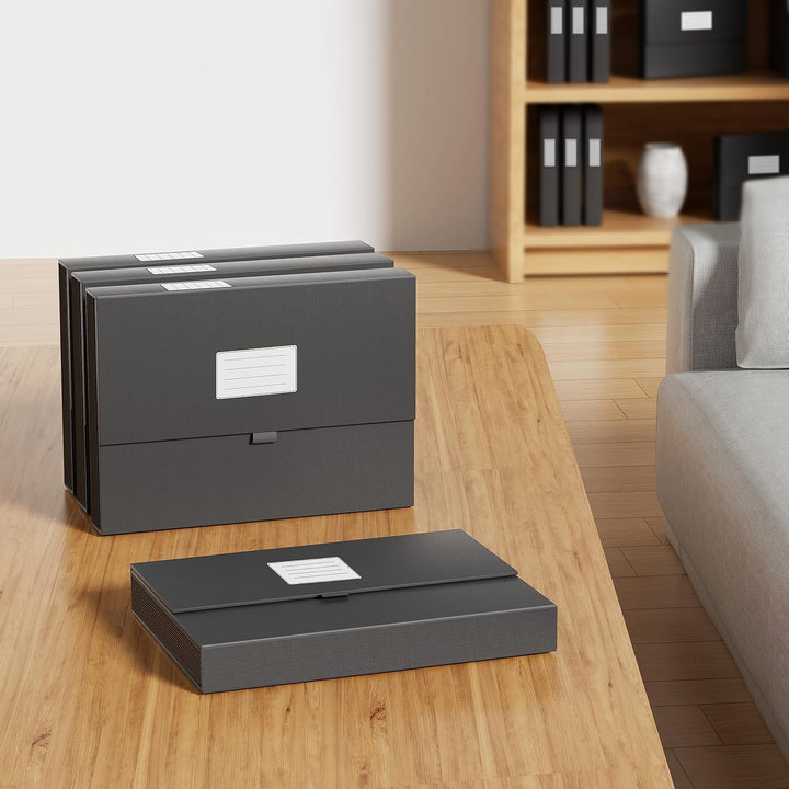 JiaWei Dokumentenmappe A4 mit Magnetisch Deckel, 13 Fächern, Fächermappe mit Etiketten, Aus 2250 g/m